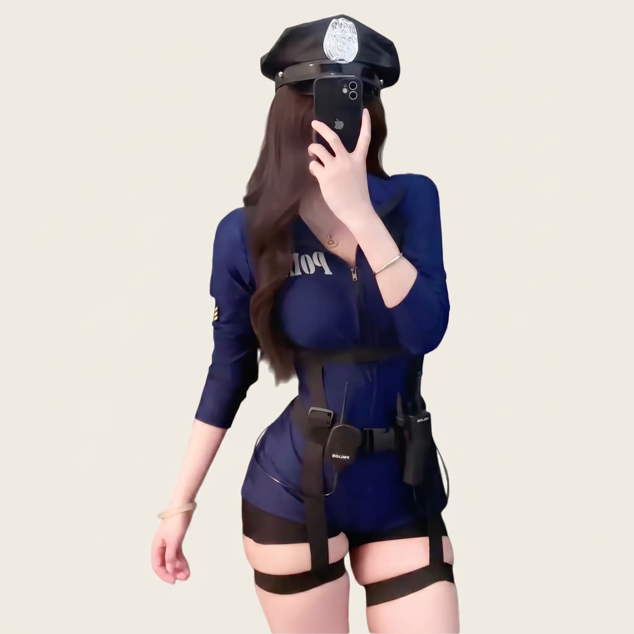 Elegant Officer Style Fitted Police Costume
