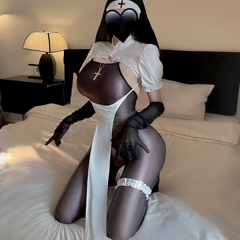 Sexy Nun Witch Costume Set