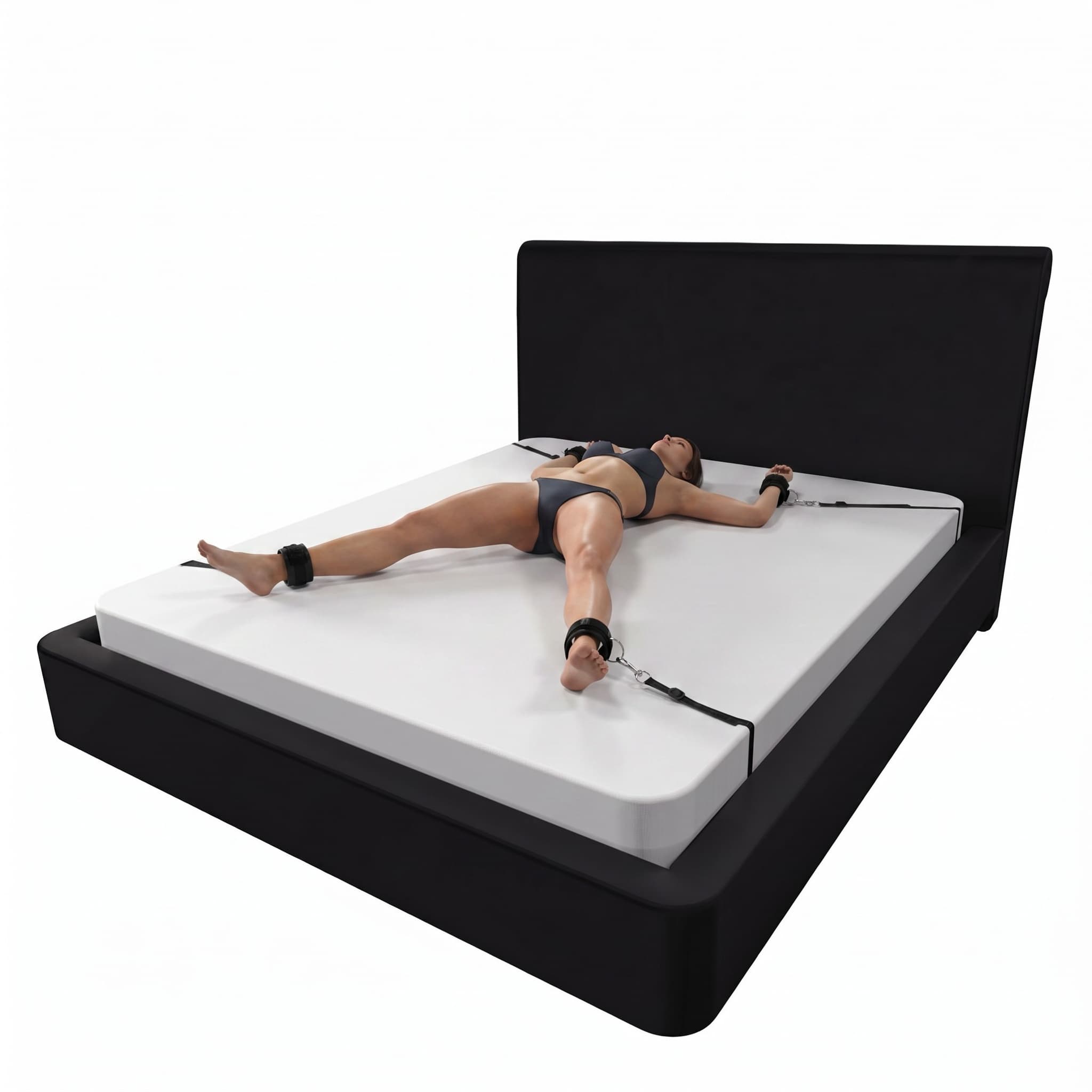 Wrist And Ankle Straps Adult Play Bed Bondage Restraints Set
