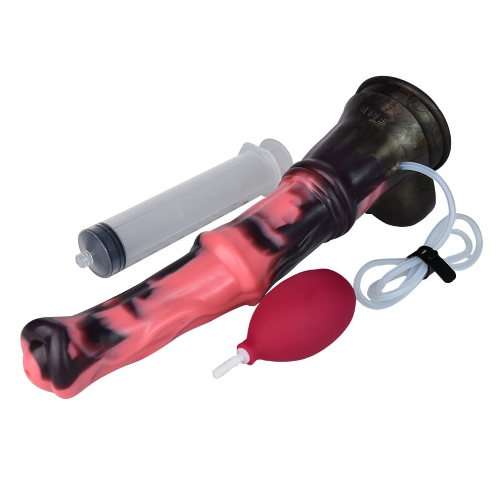 Ejaculating Horse Dildo Squirting Monster Dildo With Syringe And Pump