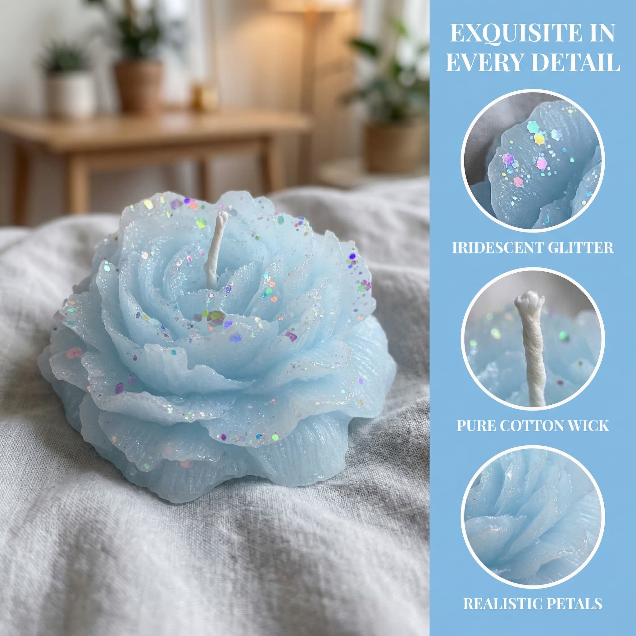 Sensual Floral Wax Candle Low Temperature And Skin Friendly