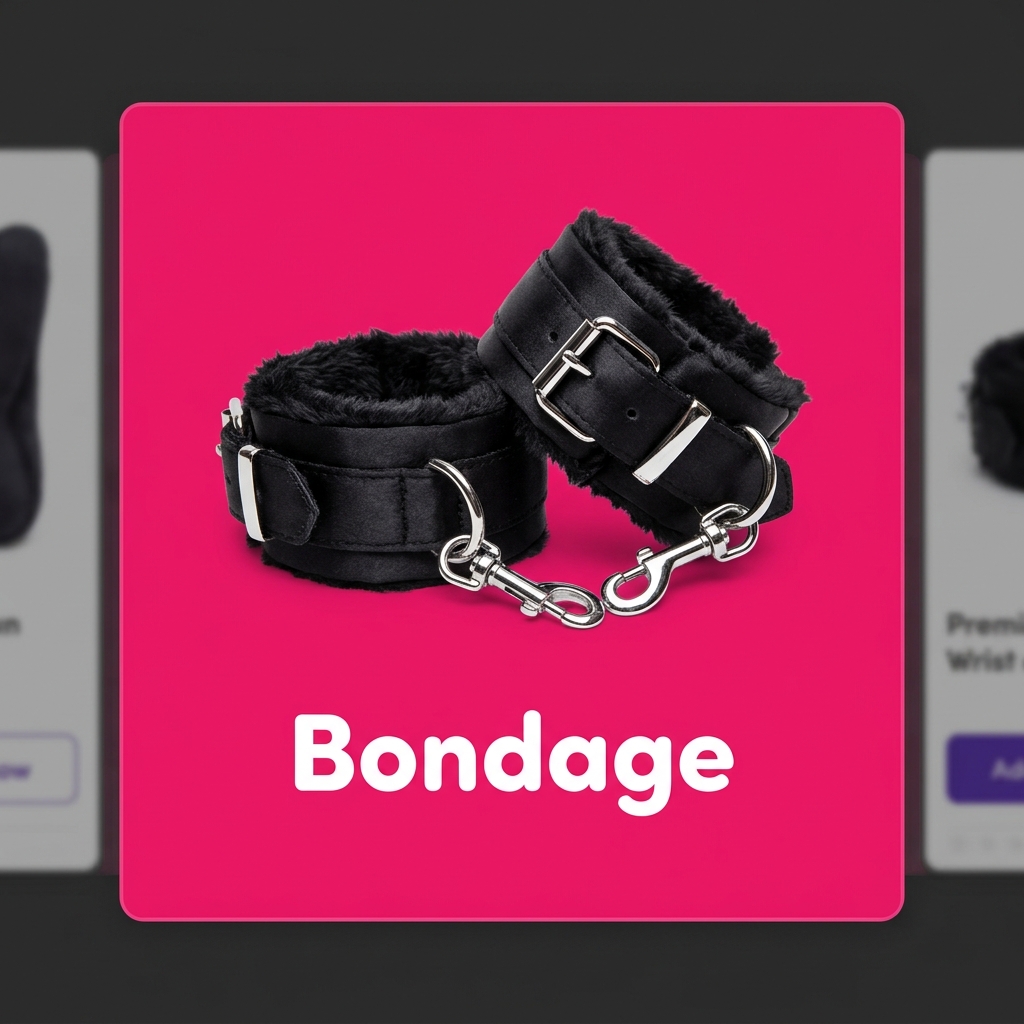 Padded restraint cuffs, sensory blindfolds and safe consensual intimacy gear