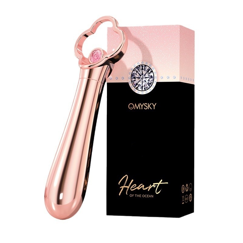 The Luxe Petite Gold Wand vibrator with flexible silicone head and ergonomic handle